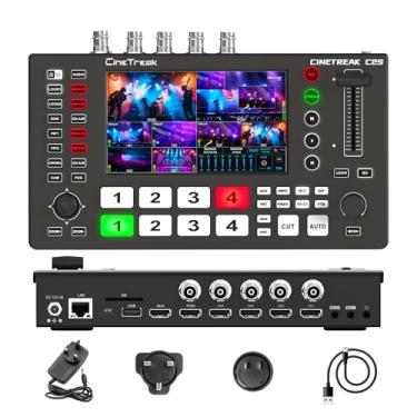 Imagem de Cinetreak C2S HDMI e SDI 5,5 polegadas tela multi-formato PTZ Control Video Switcher Mixer com REC, reprodução, micro mídia, transmissão ao vivo vertical (NDI atualizável)
