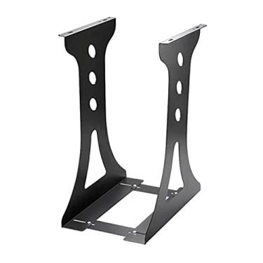 Imagem de Suporte para CPU sob a mesa, suporte de PC, largura ajustável, suporte de torre de PC, suporta até 20 kg, suporte preto e branco (cor: preto)