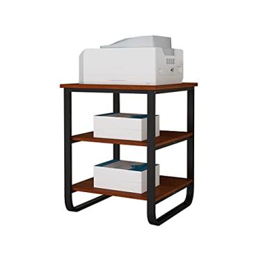 Imagem de Suporte de impressão Suporte de impressora rack de armazenamento de três camadas rack de arquivo pequena estante de livros adequado para escritório doméstico altura 74,52 centímetros mesa de