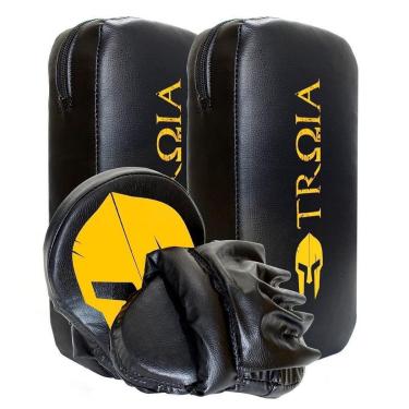 Imagem de Aparador De Chute + Manopla de Foco Troia Treino Profissional Academia Muay Thai Boxe-Unissex