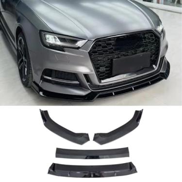 Imagem de Spoiler do para-choque dianteiro do carro peça de modificação do difusor de lábios compatível com A3 S3 A3L 2014-2020 acessórios de capa protetora de para-choque (aparência de carbono)