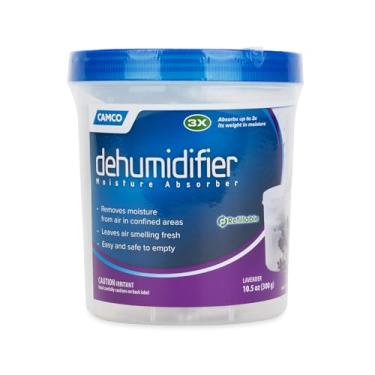 Imagem de Camco 44280 Moisture Absorber Refillable Container - Absorbs Up to 3x Its Weight in Water, Reduces Moisture and Humidity in Offices, Closets, Bathrooms, Kitchens, Boats, RVs and More - 10.5 oz