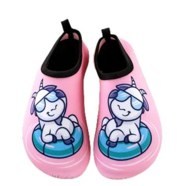 Imagem de Sapatilha Infantil de Neoprene Antiderrapante para Praia, Piscina e Água – Leve, Confortável e de Secagem Rápida – Estampas Divertidas (Rosa, BR, Criança de 4 a 8 anos, Faixa Numérico, M, 32, 33)