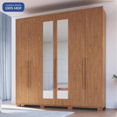 Imagem de Guarda-roupa 6 Portas 3 Gavetas com Espelho Safira 100% MDF - Móveis C