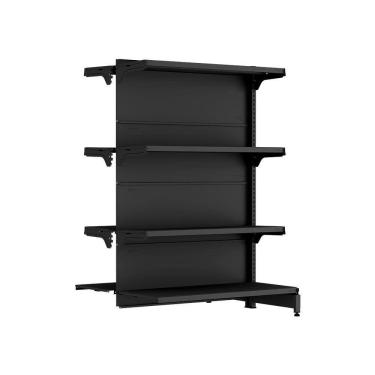 Imagem de Gôndola Amapá Fit 60 Continuação Centro 1,37x90x80x100 8 Bandejas Preto