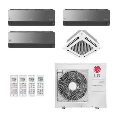 Imagem de Ar-Condicionado Multi Split Inverter LG 48.000 (2x Evap HW Artcool 7.000 + 1x Evap HW Artcool 12.000 + 1x Evap Cassete 4 Vias 24.000) Quente/Frio 220V