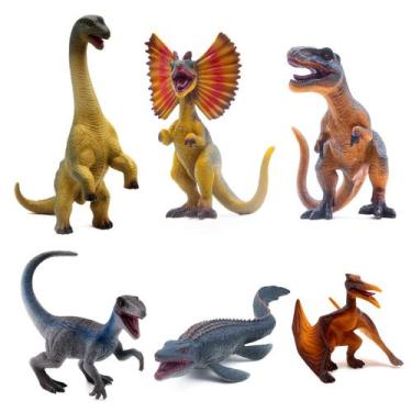 Imagem de Bonecos de brinquedo de dinossauro SIENON Jurassic, pacote com 6, 16 c