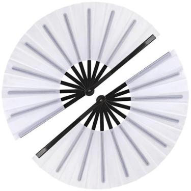 Imagem de Ventilador de mão dobrável, pacote com 2 unidades Tkocisa Large para d