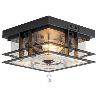 Imagem de Luz de teto externa OUPAVOCS Motion Sensor 120V preta