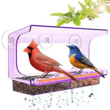 Imagem de Window Bird Feeder LUJII Purple com 5 ventosas para pássaros