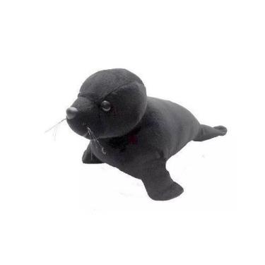 Imagem de Foca de Pelúcia Marinha Preta 28 cm Antialérgica - Mirante Brasil