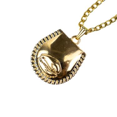 Imagem de Colar Corrente Pingente Búzios Metal 2,5 cm Dourado