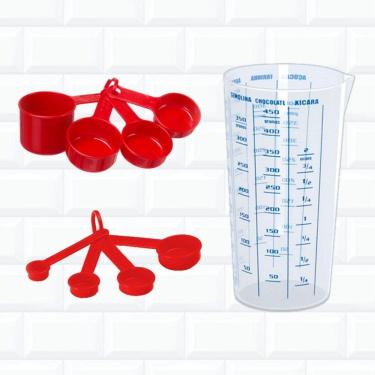 Imagem de Kit Medidores Cozinha Copo 500Ml + Colher + Xicaras