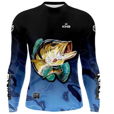 Imagem de Camiseta de pesca Infantil King Brasil Proteção Solar UV 50+ (KFF60N) Kids