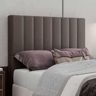 Imagem de Cabeceira Estofada Casal 140 Cm Esmeralda Corino Marrom