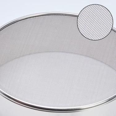 Imagem de Peneira de farinha profissional de aço inoxidável, filtro de malha fina para assar