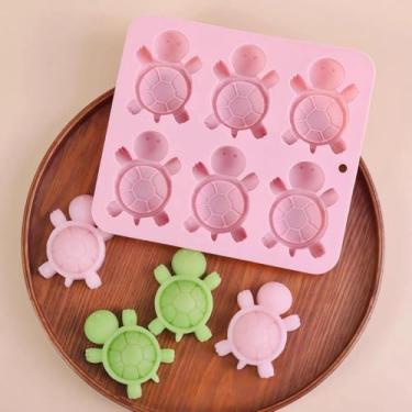 Imagem de 1 molde de silicone em forma de tartaruga, adequado para geleia, chocolate, pudim, cubos de gelo - perfeito para projetos de cozimento e bricolage