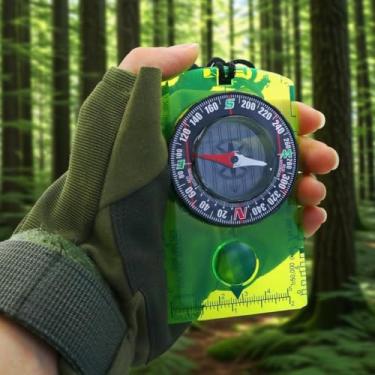 Imagem de Bússola de orientação avançada para caminhadas e mochilão, bússola de escoteiro para acampamento, leitura de mapas, amarelo