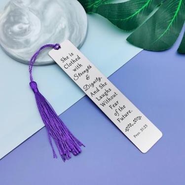 Imagem de Marcador de livros cristão presentes religiosos para mulheres, presente de primeira comunhão para adolescentes, afilhada, citações inspiradoras, presente para ela, marcadores de livro para mulheres