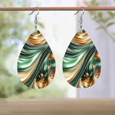 Imagem de Brincos femininos com pingente de acrílico em forma de gota d'água, 2.37, Metal, Sem pedra preciosa