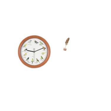 Imagem de Fenteer Relógio de Parede de Pássaro Cantando, Escultura de Folha, Estátua de Folha de Metal, Relógios de Parede de Pássaros, Relógios de Parede Pendurados, D