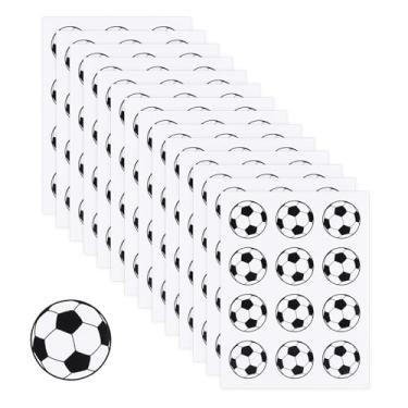 Imagem de 180 peças de adesivos de futebol, adesivos autoadesivos de bola de futebol para scrapbooking, garrafas de água, adesivos de bola esportiva, favor, recompensa, orgulho, decorações para amantes de