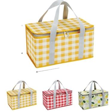 Imagem de Cesta Térmica Bolsa Piquenique Dobrável Cooler Praia Lanche Camping Picnic Grande 35 * 20 * 20cm (Aleatório)