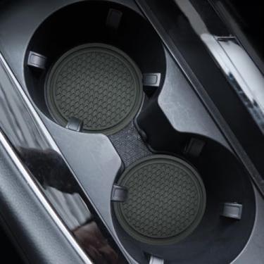 Imagem de Pacote de 2 porta-copos de silicone, design simples de padrão de grade de favo de mel, antiderrapante, resistente a altas temperaturas, adequado para acampamento ao ar livre e colocar copos de água no