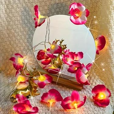 Imagem de Cordão de luzes artificiais de orquídea para flores Phalaenopsis, luzes de orquídeas para casamento, casa, festa, aniversário, festival, decoração interna