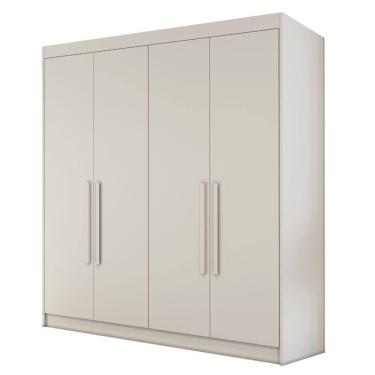 Imagem de Guarda Roupas Casal 4 Portas 3 Gavetas 100% Mdf Tunis Off White