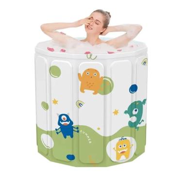 Imagem de Banheira Dobrável Spa Adulto Banheira Ofurô Portátil Armazenamento Fácil