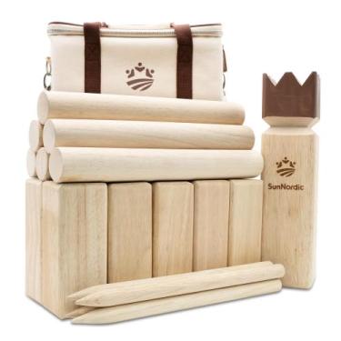 Imagem de Yard Game SunNordic Kubb Outdoor Wood com bolsa de transporte
