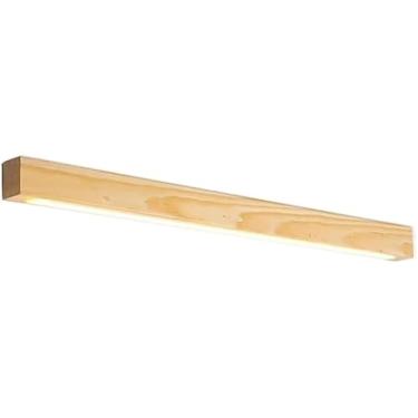 Imagem de Lâmpada De Parede De Madeira Interna Led Espelho De Tira Longa Regulável Luz Frontal Nordic Modern Wall Sconce Lights Vanity Light Fixtures Para Quarto Sala De Estar Corredor, Logs Wood, 80cm/31.5in