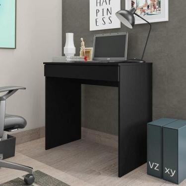 Imagem de Mesa Para Computador Escrivaninha 1 Gaveta 80 Cm Alexia Preto Reajl Mo