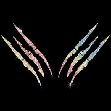 Imagem de Adesivo decalque de vinil esportivo Claw Marks – Impermeável fácil de aplicar para farol de carro, para-choque, capacete de motocicleta (colorido)