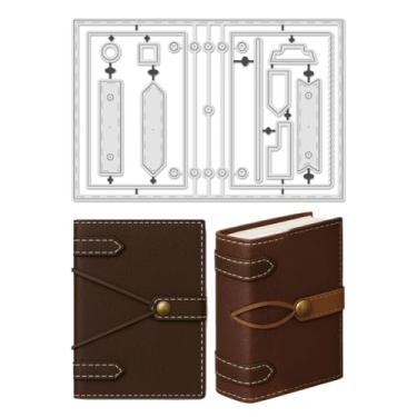 Imagem de UNICRAFTALE 12 peças de matrizes de corte de capa de caderno para fazer cartões, diário de metal, corte, matriz de aço carbono, estêncil, para diário, álbum de fotos, aniversário, presente, festa