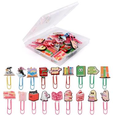 Imagem de Clipes de papel fofos para presentes de livros para amantes de livros, 18 peças, clipes de papel extravagantes, artigos de escritório, materiais escolares fofos, marcadores de livro para amantes de