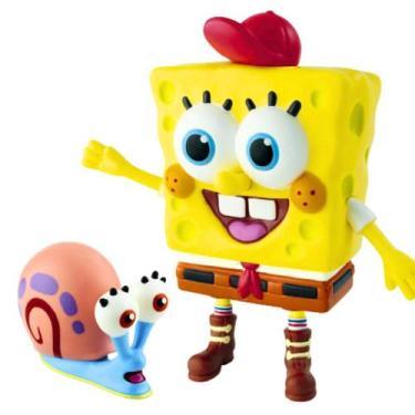 Imagem de Boneco Bob Esponja E O Gary Original Em Vinil Infantil Articulado Kamp