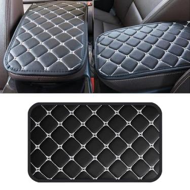 Imagem de Couslcd Almofada para console central de carro, capa de proteção universal de couro PU à prova d'água para apoio de braço de carro, acessórios de decoração de interiores de carro universais