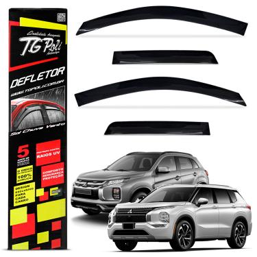 Imagem de Calha de Chuva ASX 2010 A 2021 Outlander Sport 2020 A 2023 Fumê Inteiriça