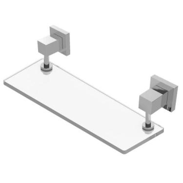 Imagem de Porta Shampoo Retangular Vidro 8mm Cromado Square Luxo - REAL, Cromado