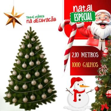 Imagem de Árvore de Natal Luxo 2,10 Metros Pinheiro Grande Verde 1000 Galhos Che