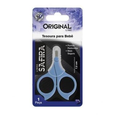 Imagem de Tesoura Infantil Bebê Safira Ref SL0703 Cor Azul - Original Line