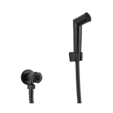 Imagem de Ducha Higiênica ABS Preto Fosco com Flexível 120 cm com Registro 1/4 d