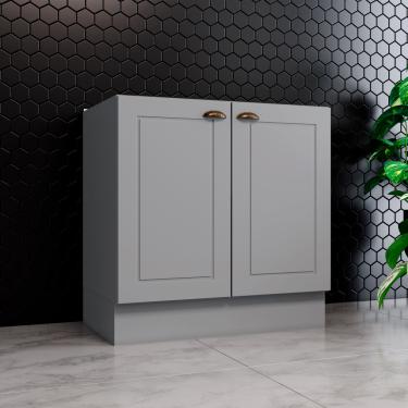 Imagem de Balcão 2 Portas 80cm sem Tampo em MDF Americana C355 Henn - Cinza