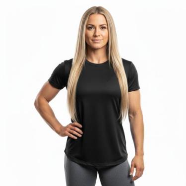 Imagem de Camiseta Feminina Dry Fit UV Slim Fit Academia Treino Fitness Esporte 