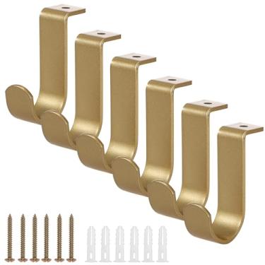 Imagem de Sumnacon 6 Peças De Suportes Cortina Metal Dourado Para Montagem No Teto, Haste Resistentes 5/8-1 Polegada