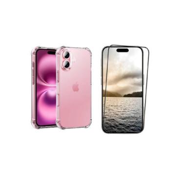 Imagem de Capa Capinha Case Proteção Premium + Pelicula vidro 3d Iphone 16 - Raf