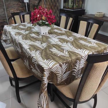 Imagem de Toalha De Mesa Térmica Impermeável 1,50M X 3,00M Para Mesa 8 A 10 Cadeiras - Folhagem