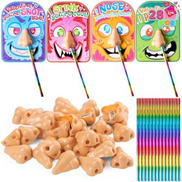 Imagem de JOYIN 28PCS Stationery Kids Gift Set, Funny Nose Cards and Pencils Perfect for Classroom Exchange, Party Favor Holiday Reward Prizes